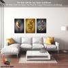 3D Metal Effect Wall Art, Love Heart Gray 3D Art Wall, Gold Silver 3D Art Wall Decor for Modern Living Room, Valentine's Day Romantic Hug Kiss Canvas Wall Art for Couples Bedroom 20"x30"x3Pcs view 2