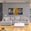 3D Metal Effect Wall Art, Love Heart Gray 3D Art Wall, Gold Silver 3D Art Wall Decor for Modern Living Room, Valentine's Day Romantic Hug Kiss Canvas Wall Art for Couples Bedroom 20"x30"x3Pcs view 3