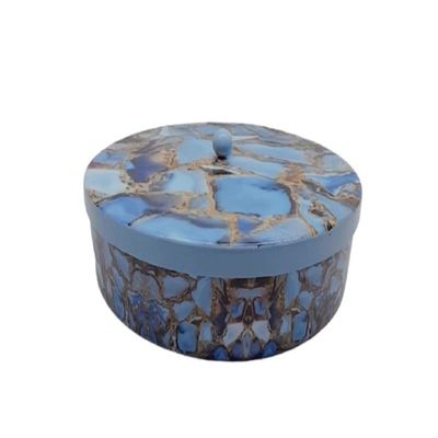 Ornate International spice box/masala box/dry fruit box/multicolored & show pies for home & kitchen ware in side 7 bowls with spoon (Blue)