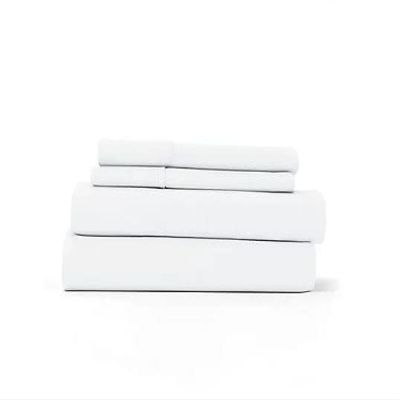 100% Cotton Sheets - Softest 4-Piece (48x75) 3/4 Full BUNK SIZE Size Sheets Set - White Cool, Breathable Pillowcases, 6-10 Inch Deep Pockets, 400 Thread Count Sateen Weave Best Bedding Sheets