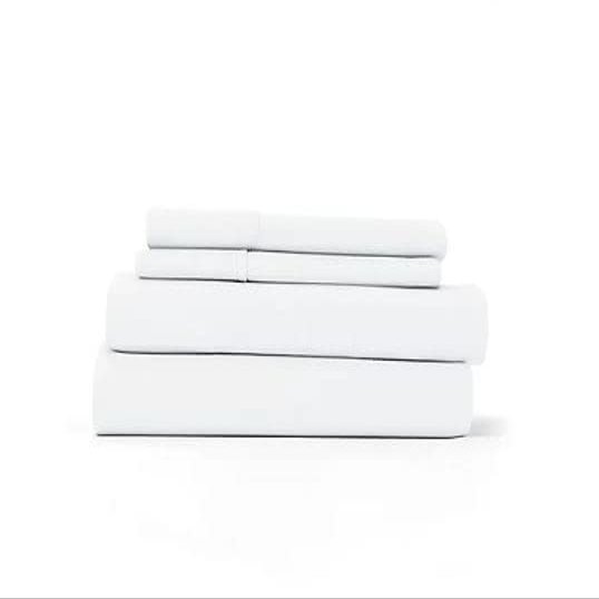 100% Cotton Sheets - Softest 4-Piece (48x75) 3/4 Full BUNK SIZE Size Sheets Set - White Cool, Breathable Pillowcases, 6-10 Inch Deep Pockets, 400 Thread Count Sateen Weave Best Bedding Sheets