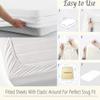 100% Cotton Sheets - Softest 4-Piece (48x75) 3/4 Full BUNK SIZE Size Sheets Set - White Cool, Breathable Pillowcases, 6-10 Inch Deep Pockets, 400 Thread Count Sateen Weave Best Bedding Sheets view 4