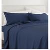Ras Decor Linen 100% Cotton Sheets - Softest 4-Piece Short-Queen Size Sheets Set - Navy Blue Cool, Breathable Pillowcases, 6-10 Inch Deep Pockets, 400 Thread Count Sateen Weave Best Bedding Sheets view 4