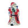 Polmedia Polish Pottery Santa Shaped Jar - Bluems Pattern Handmade in Boleslawiec Poland + Certificate of Authenticity view 2