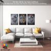 3D Metal Effect Wall Art, Love Heart Gray 3D Art Wall, Silver 3D Art Wall Decor for Modern Living Room, Valentine's Day Romantic Hugging Canvas Wall Art for Couples Master Bedroom 20"x30"x3Pcs view 2