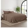 Ras Decor Linen 100% Cotton Sheets - Softest 4-Piece Rv Bunk (42 x80) Size Sheets Set - Taupe Cool, Breathable Pillowcases, 6-10 Inch Deep Pockets, 400 Thread Count Sateen Weave Best Bedding Sheets view 2