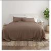 Ras Decor Linen 100% Cotton Sheets - Softest 4-Piece Rv Bunk (42 x80) Size Sheets Set - Taupe Cool, Breathable Pillowcases, 6-10 Inch Deep Pockets, 400 Thread Count Sateen Weave Best Bedding Sheets view 3