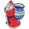 Polmedia Polish Pottery Santa Shaped Jar UNIKAT - Simply Blue Pattern Handmade in Boleslawiec Poland + Certificate of Authenticity view 1