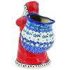 Polmedia Polish Pottery Santa Shaped Jar UNIKAT - Simply Blue Pattern Handmade in Boleslawiec Poland + Certificate of Authenticity view 3