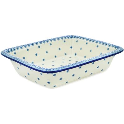 Polmedia Polish Pottery Rectangular Baker - Dalmatian Delight Pattern Handmade in Boleslawiec Poland by Ceramika Artystyczna + Certificate of Authenticity