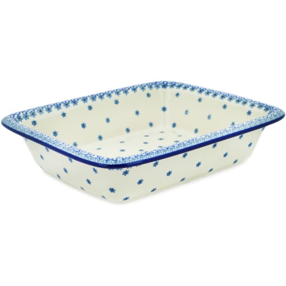 Polmedia Polish Pottery Rectangular Baker - Dalmatian Delight Pattern Handmade in Boleslawiec Poland by Ceramika Artystyczna + Certificate of Authenticity