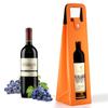 RYDDOY Orange Wine Gift Bag, Leather Wine Tote, Single Bottle Wine Carrier view 1