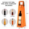 RYDDOY Orange Wine Gift Bag, Leather Wine Tote, Single Bottle Wine Carrier view 2