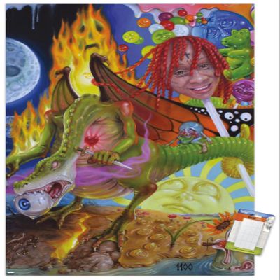 Trends International Trippie Redd - Trip at Knight Album Cover Wall Poster, 22.375" x 34", Premium Poster & Mount Bundle
