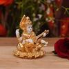 Frienemy Presents Ceramic Saraswati Idol, 2.5 X 2.5 X 2 Inches, Golden & White #Frienemy-0065 view 3