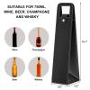 RYDDOY Black Wine Gift Bag, Leather Wine Tote, Single Bottle Wine Carrier view 2