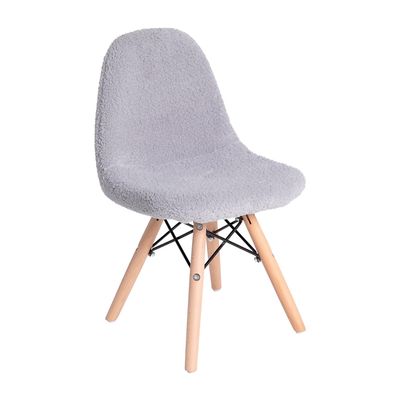 Flash Furniture Modern Zula Kid's Modern Padded Armless Faux Sherpa Accent Chairs with Beechwood Legs - Gray