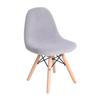 Flash Furniture Modern Zula Kid's Modern Padded Armless Faux Sherpa Accent Chairs with Beechwood Legs - Gray view 1
