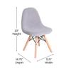 Flash Furniture Modern Zula Kid's Modern Padded Armless Faux Sherpa Accent Chairs with Beechwood Legs - Gray view 3