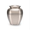 Adult Cremation Urn for Human Ashes - Brushed Pewter Brass Cremation Urn with Three Ring Design - Adult Size, 200 cu. in. view 1