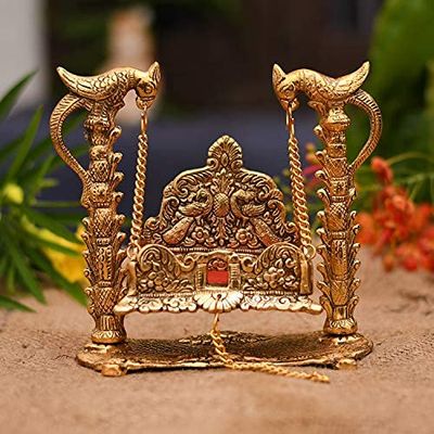 Frienemy Presents Aluminium Laddu Gopal Jhula (Golden, 8 X 6.5 X 2.5 Inch), 8"" X 6.5"" X 2.5""" (Dfms215) #Frienemy-0063