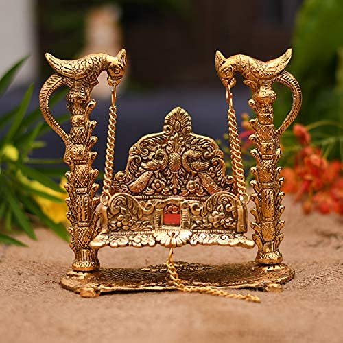 Frienemy Presents Aluminium Laddu Gopal Jhula (Golden, 8 X 6.5 X 2.5 Inch), 8"" X 6.5"" X 2.5""" (Dfms215) #Frienemy-0063