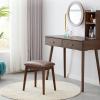 Solid Wood Stool Wooden Small Foot Step Stools Wooden Stool Small Stools Stacking Stools Wood Stool Wooden Stacking Stools Wooden Bench Footrest Small Ottoman Stool Seat Chair Footstool with Sponge S view 2