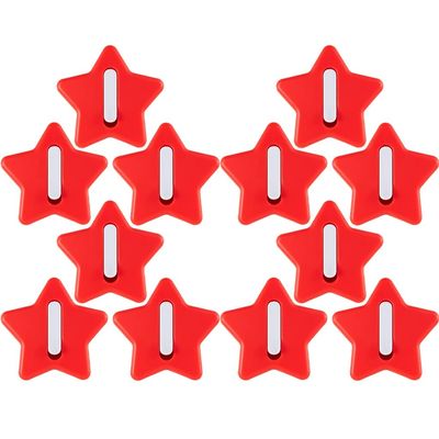 Wall Hooks Wall Hooks Decorative Adhesive Pentagram Creative Hangers, Kitchen Household Sticky Hook, Entrance No Punching Key Hook, Load Bearing 1kg (Color : Star(Red), Size : 6.5cm*12)