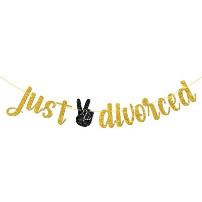 Belrew Just Divorced Banner, Goodbye Party Decor, Game Over Party, Divorce Party Decoration Supplies, Glittery Gold