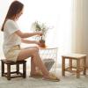 Solid Wood Stool Wooden Small Foot Step Stools Wooden Stool Step Small Footstool Bench Plant Stand Rustic Fishing Wood Stools for Adults Living Room,Bathroom, Kitchen, Office, Garden Small Seat view 2
