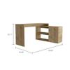 FM FURNITURE Dallas L-Shaped Home Office Desk, with Two Shelves and One Drawer - Light Oak Color. for Office view 2
