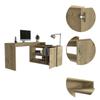 FM FURNITURE Dallas L-Shaped Home Office Desk, with Two Shelves and One Drawer - Light Oak Color. for Office view 4