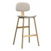 Bar Stools, 65/75cm Counter Stools, Velvet Breakfast Chairs with Back for Kitchen Living Room and Bar - Gold Metal Leg view 1