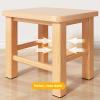 Solid Wood Stool Wooden Small Foot Step Stools Wood Step Stool, Portable Rectangle Bed Stool, Small Step Ladder for Kitchen Bathroom, Foot Rest Stools Under Desk, Strong and Durable for Adults and El view 4