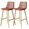 LOUFOU Counter Height Bar Stools PU Leather Barstools with Back, Armless Bar Chairs Dining Chairs Set of 2, for Kitchen Counter, Home and Restaurants Indoor Outdoor 65/75cm view 1