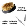 Japanese Classical Ikebana Vase Kit, Minimalist Ceramics Flower Pot Flower Shallow Container with 2.4inch Flower Frog and 2-in-1 Flower Arrangement Kenzan Needle Straightening Tool view 4