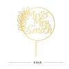 Custom Mr Mrs Name Cake Toppers, Mirrored Gold Acrylic Cake Topper, Name Anniversary Baptism Cake Topper, Rustic Wedding Cake Topper, Wedding Decoration view 2