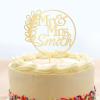 Custom Mr Mrs Name Cake Toppers, Mirrored Gold Acrylic Cake Topper, Name Anniversary Baptism Cake Topper, Rustic Wedding Cake Topper, Wedding Decoration view 3