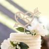 Wooden Wedding Cake Topper, Monogram Custom Initials Personalized Mr And Mrs Cake Toppers, Cute Wedding Cake Topper Rustic Wedding Cake Topper, Romantic Wedding Decoration view 3