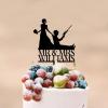Mr&Mrs Personalized Bride & Groom Silhouette Cake Toppers, Black Acrylic Wedding Cake Toppers, Silhouette Baby Shower Cake Topper, Rustic Wedding Cake Topper, Wedding Bridal Shower Anniversary view 3