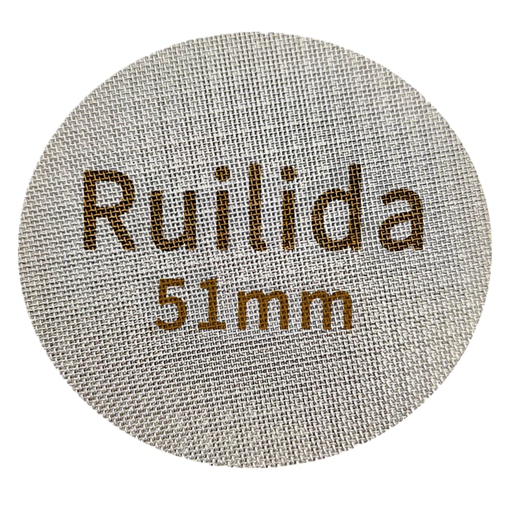 Ruilida Espresso Puck Screen 51mm, Reusable 1.7mm Thickness 150m 316 Stainless Steel Professional Barista Coffee Filter Mesh Plate for Espresso Portafilter Filter Basket (51mm)