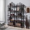 Anwick Home Office 5 Tier Bookshelf, X Design Etageres Storage Shelf, Industrial Bookcase for Office with Metal Frame view 1