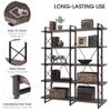 Anwick Home Office 5 Tier Bookshelf, X Design Etageres Storage Shelf, Industrial Bookcase for Office with Metal Frame view 2