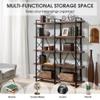 Anwick Home Office 5 Tier Bookshelf, X Design Etageres Storage Shelf, Industrial Bookcase for Office with Metal Frame view 3