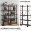 Anwick Home Office 5 Tier Bookshelf, X Design Etageres Storage Shelf, Industrial Bookcase for Office with Metal Frame view 4