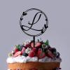 Laser Cut Monogram, Rustic Wedding Cake Topper, Personalized Wedding Cake Topper Name, Script Letter Cake Topper, Acrylic Cake Topper Black, Party view 4