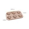 cheesecake pan Fluted Cake Pan Non-stick Carbon Steel Fancy Donuts Molds Gold Bakeware 6-Cups Multi-cavity Mini Cake Pan Flower Heart Shape cake mold (Size : Fancy shape) view 2