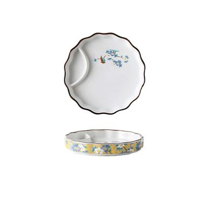 plates Personality Japanese Round Ceramics Plate for Kitchen Spaghetti Sushi Maincourse Fruit Snack Plate 6.5 Inch 8.5 Inch dinner plates (Pattern : Yellow bird, Size : 6.5 inch)