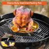 Onlyfire Universal Cast Iron Chicken Roaster, Pre-Seasoned Poultry Roaster Beer Can Turkey Holder with Roasting Pan for Most Grills and Oven view 4