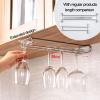 14 Inch Wine Glass Rack, Stainless Steel Under Shelf Wine Glass Holder, Can Hold 3-5 Wine Glasses, Hanging Hanger Stemware Holder For Bar Kitchen(Black/Chrome) (Color : Black, Size : 1pcs) view 4